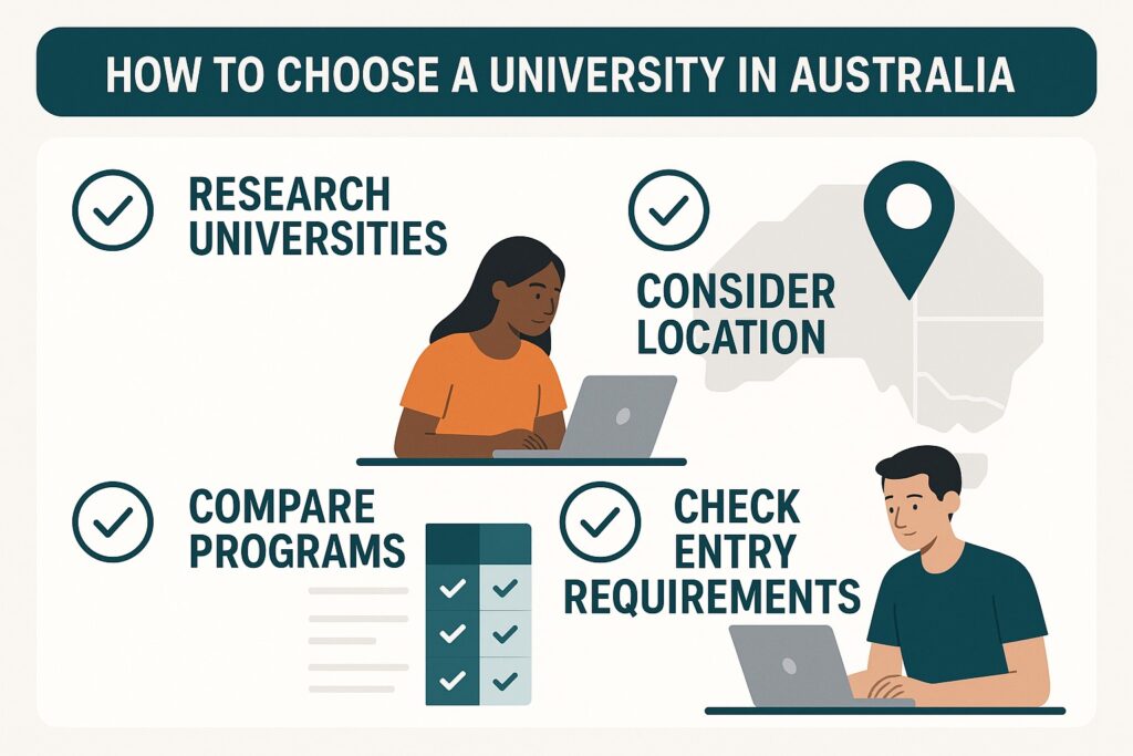 Choosing University in Australian Steps