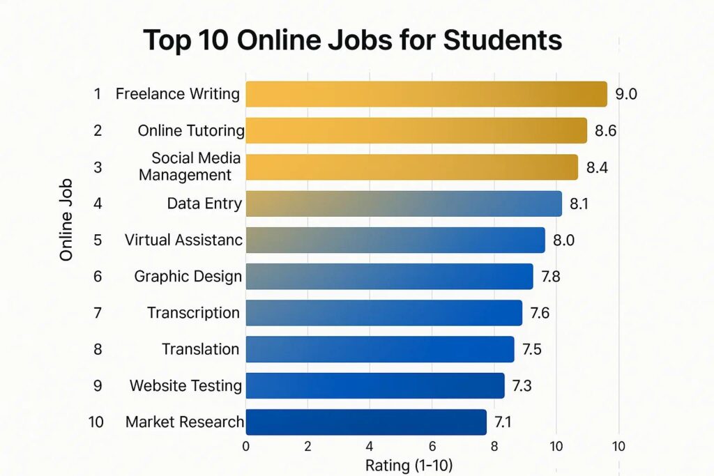 Top 10 online jobs for students